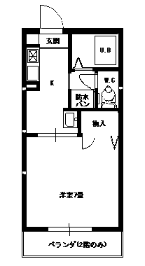1K間取り図 1K間取り図